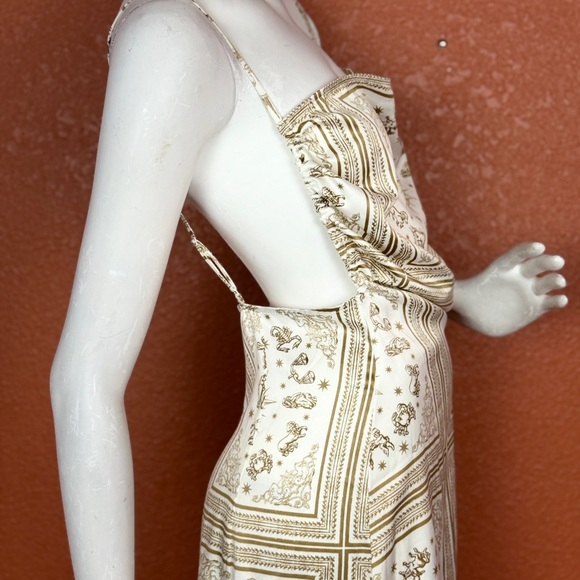 Danielle Bernstein Cream and Brown Zodiac Patterned Mini Dress Size 14. E47 - Picture 3 of 13